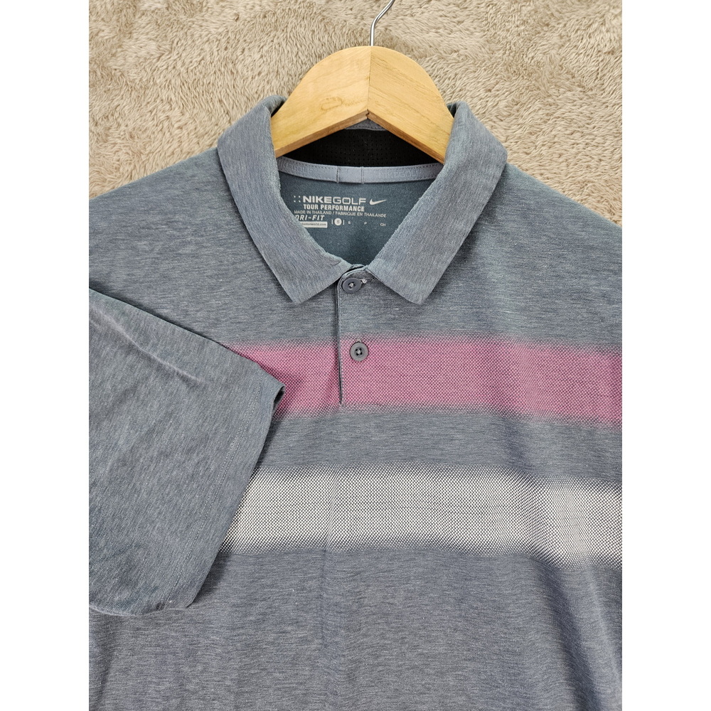 Nike Tour Performance Golf Dri-Fit Polo Shirt Bluish Gray Size S